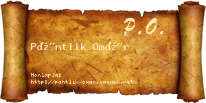 Pántlik Omár névjegykártya